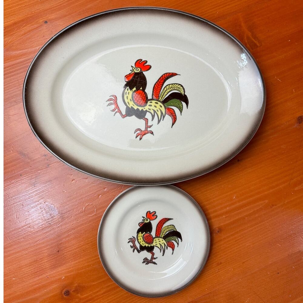 Vintage Poppytrail by Metlox - Made in California - Set of 2- Platter and Plate